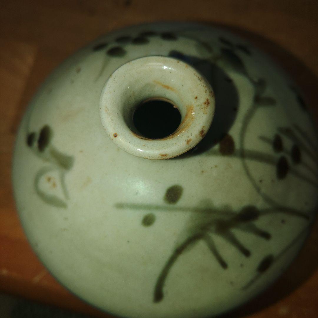 古伊万里　草花文染付油壺　1690～1750年代