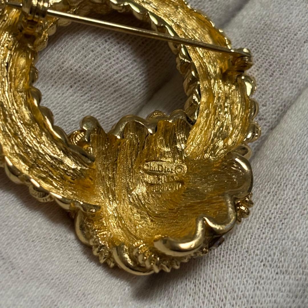 ［未使用級］DIOR ロープ　ラインストーン　ツイスト　ブローチ　ドイツ製