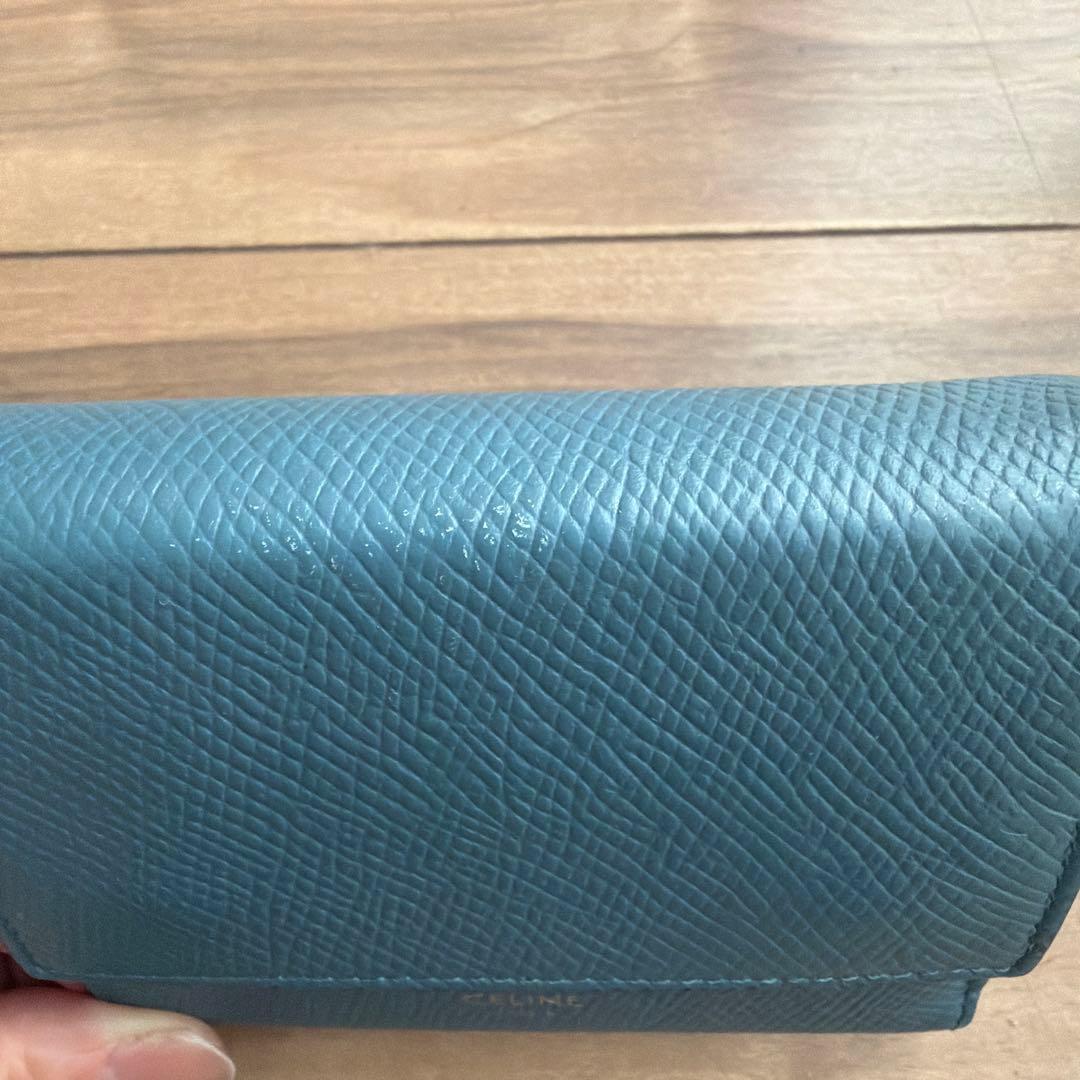 CELINE セリーヌ ブルー 財布 トリフォールド