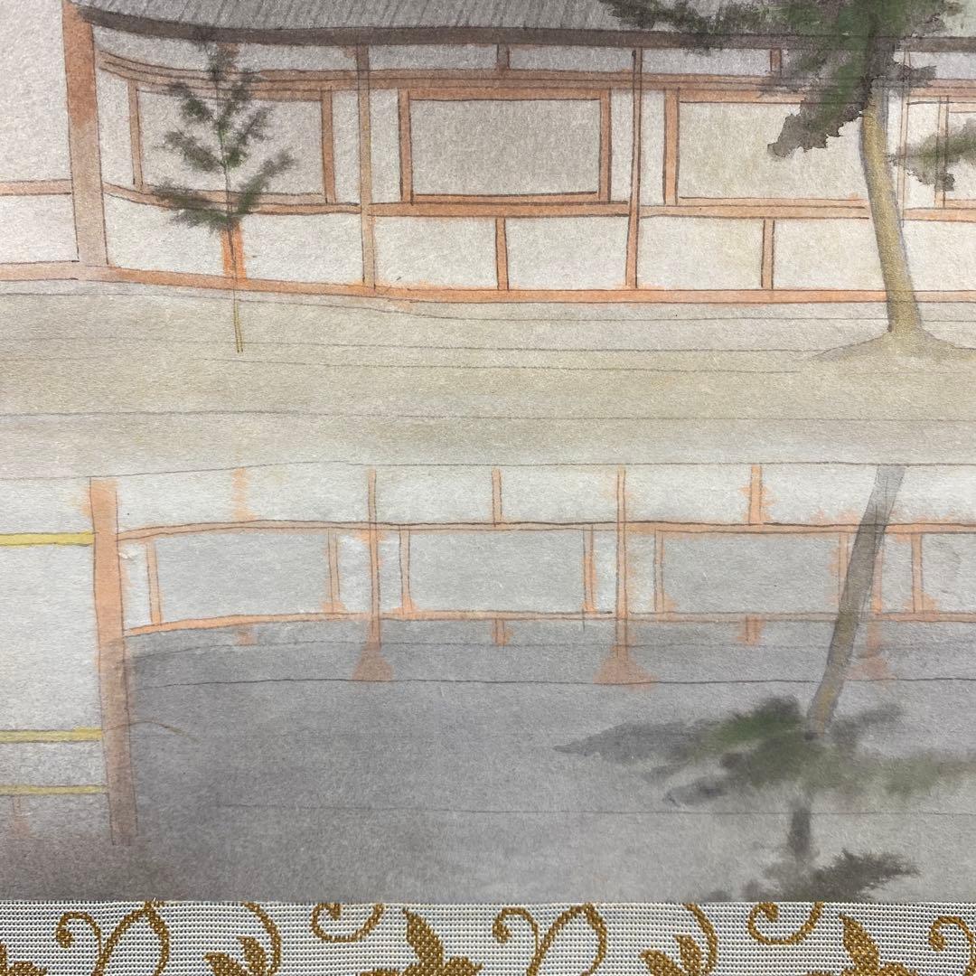 美品 掛け軸 高橋新三郎作 東大寺図 共箱 太巻き付 京都 風景画