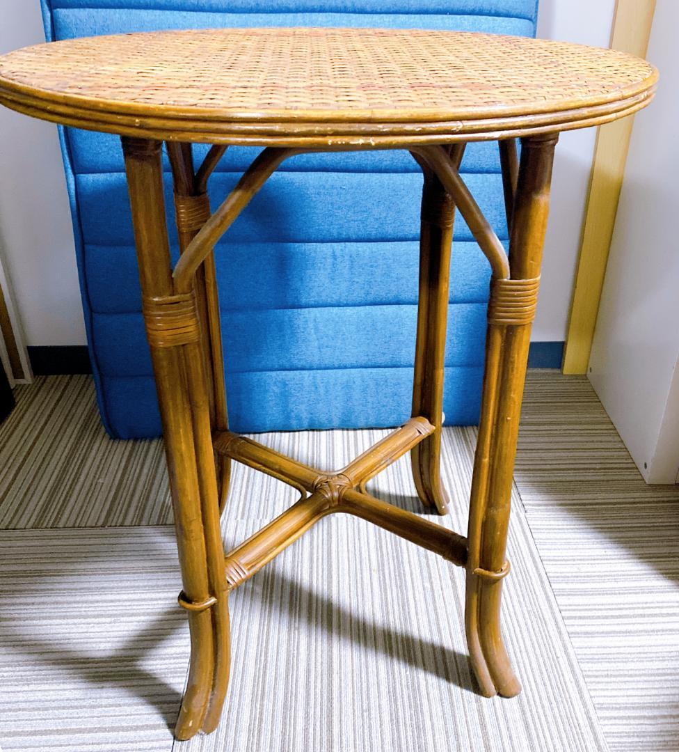 Michiko ラタン 丸テーブル とアスプルンド スツール セット