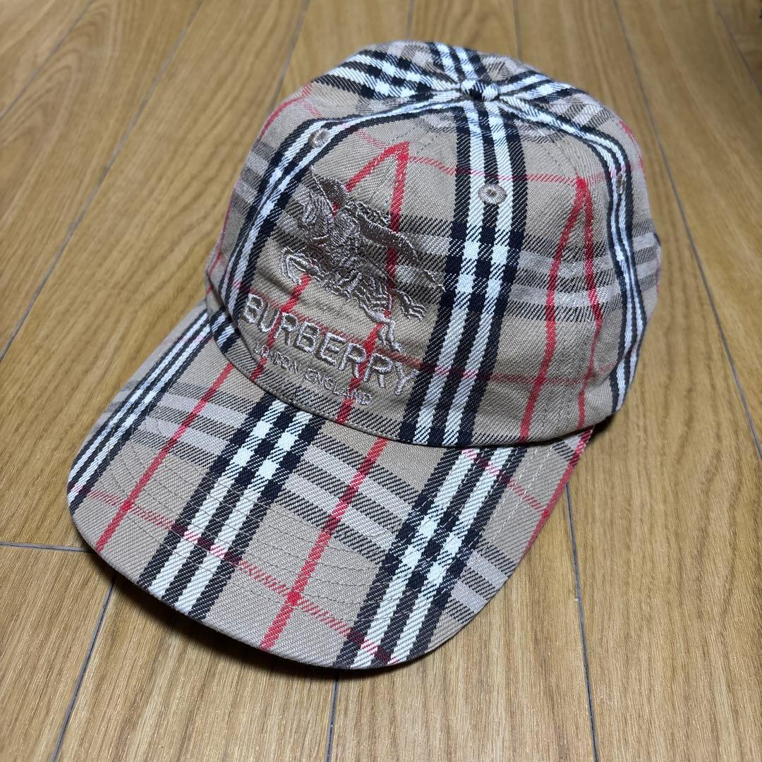 22ss Burberry×Supreme 6 panel denim cap