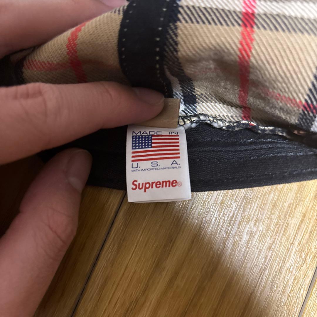 22ss Burberry×Supreme 6 panel denim cap