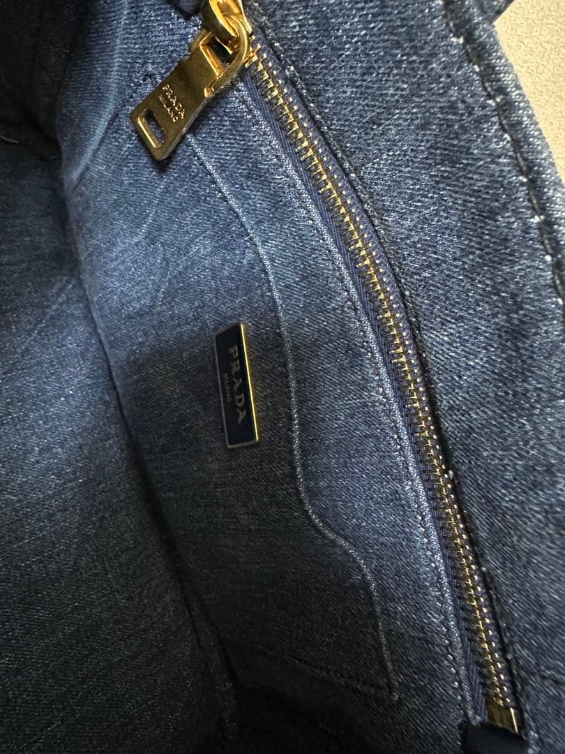 美品 PRADA カナパ 2WAYバッグ TUサイズ デニムブルー系1BG439