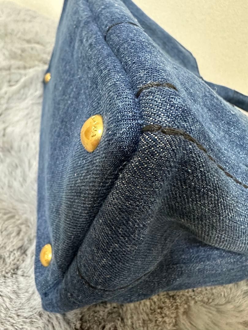 美品 PRADA カナパ 2WAYバッグ TUサイズ デニムブルー系1BG439