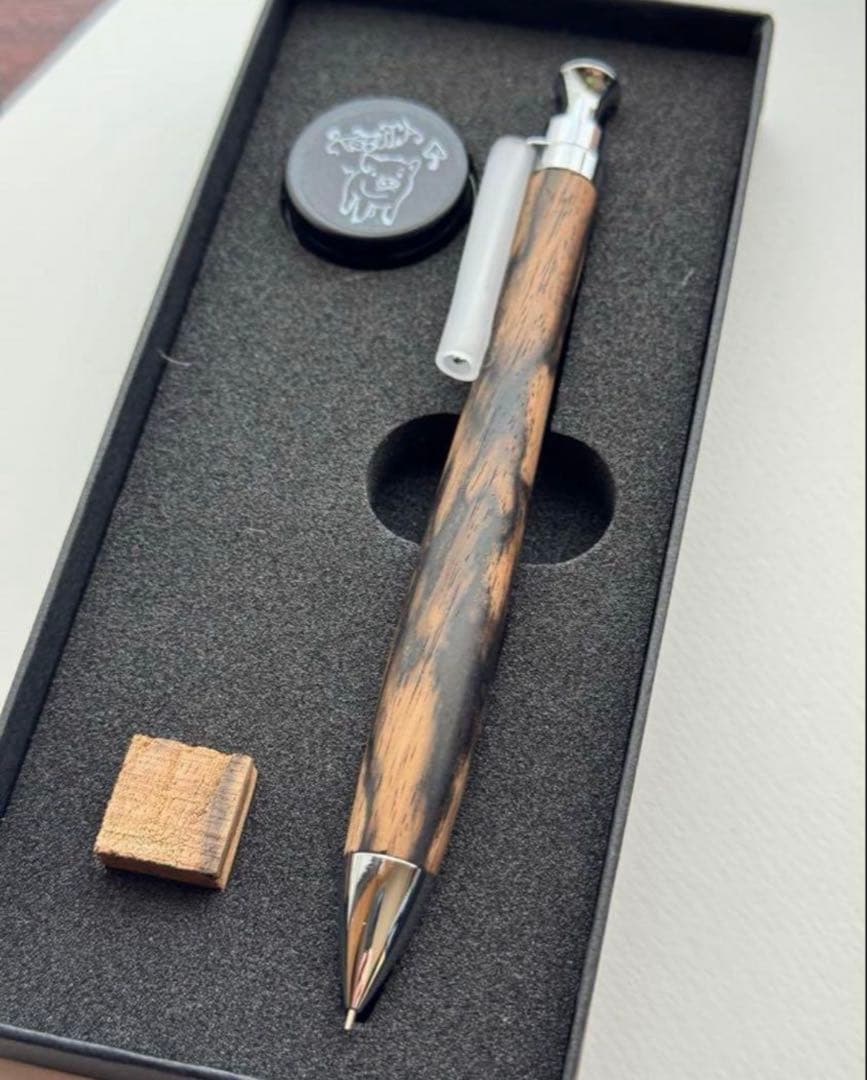 こぶた工房　極上　黒柿孔雀杢　シャープペンシル0.5ミリ　新品未使用