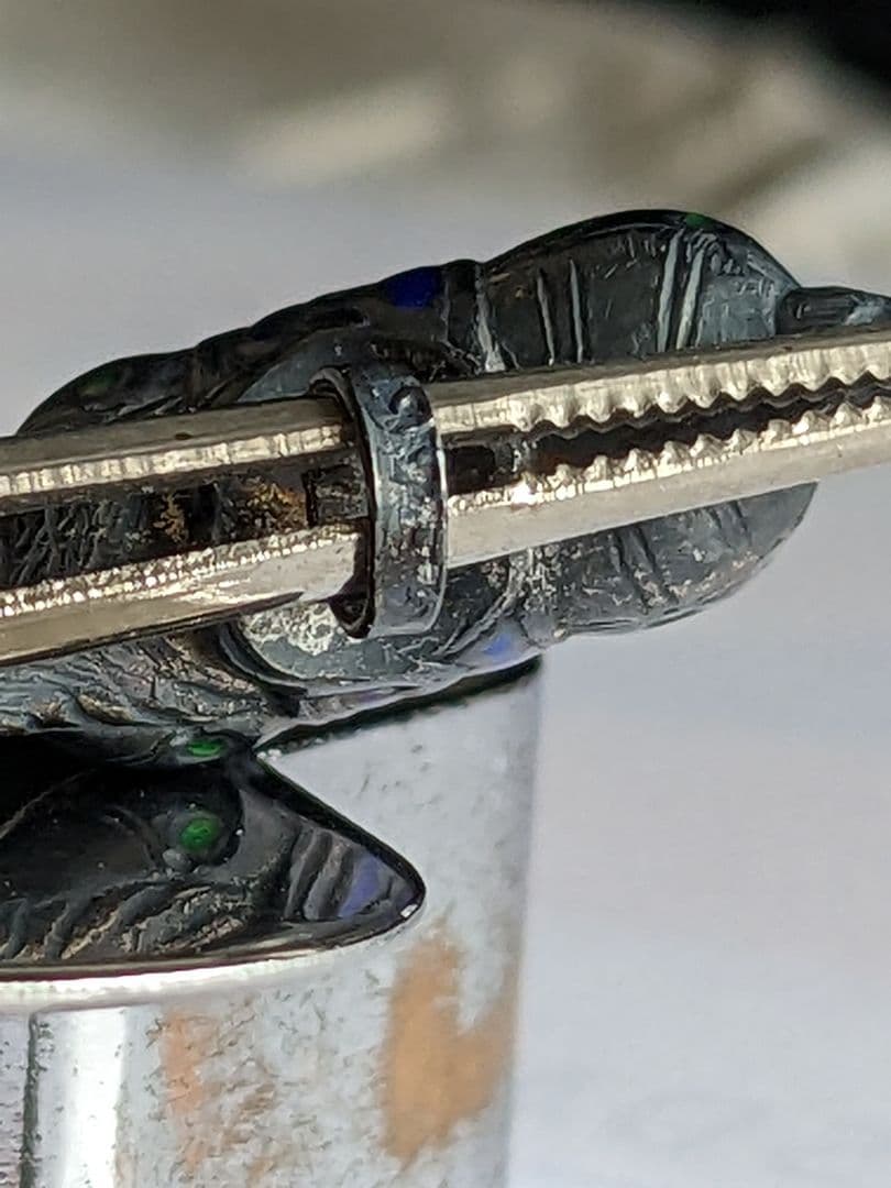 ♦刻印975 極小銀細工 馬 ペンダント 西洋 中国七宝焼？象嵌 珍物 骨董品