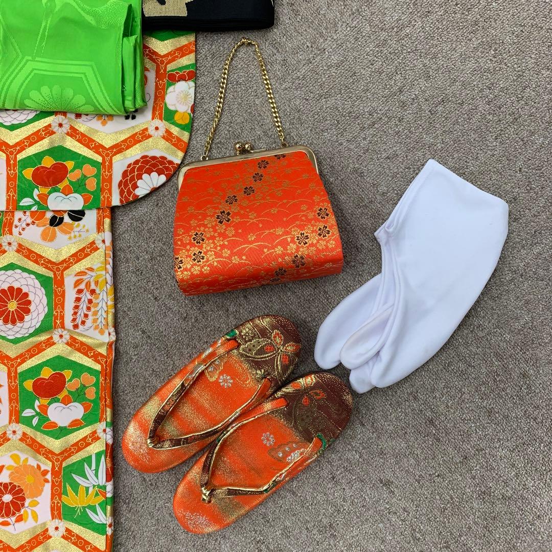 ママ◆410ag70用小物類、草履バッグ、半衿、 着付け小物セット