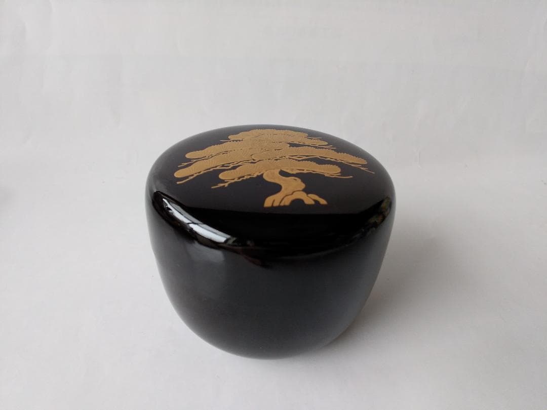 土居義峰 作 瑞松蒔絵 平棗 共箱 漆器 漆芸 抹茶 茶道具 棗 新品 未使用品
