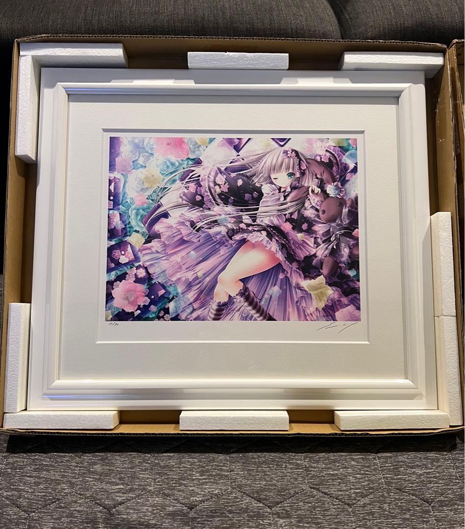 てぃんくる版画『KOHAKUTO-NO-AYA雅』（ミックスドメディア）