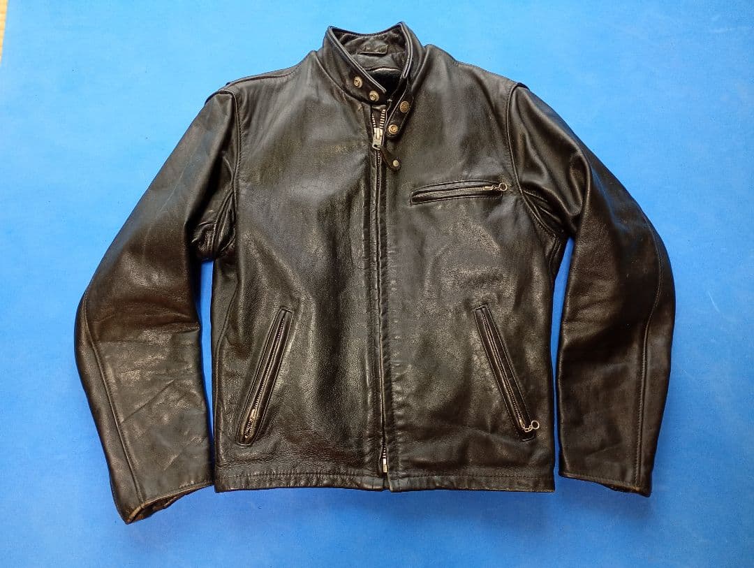 Schott ブラックレザージャケット 38