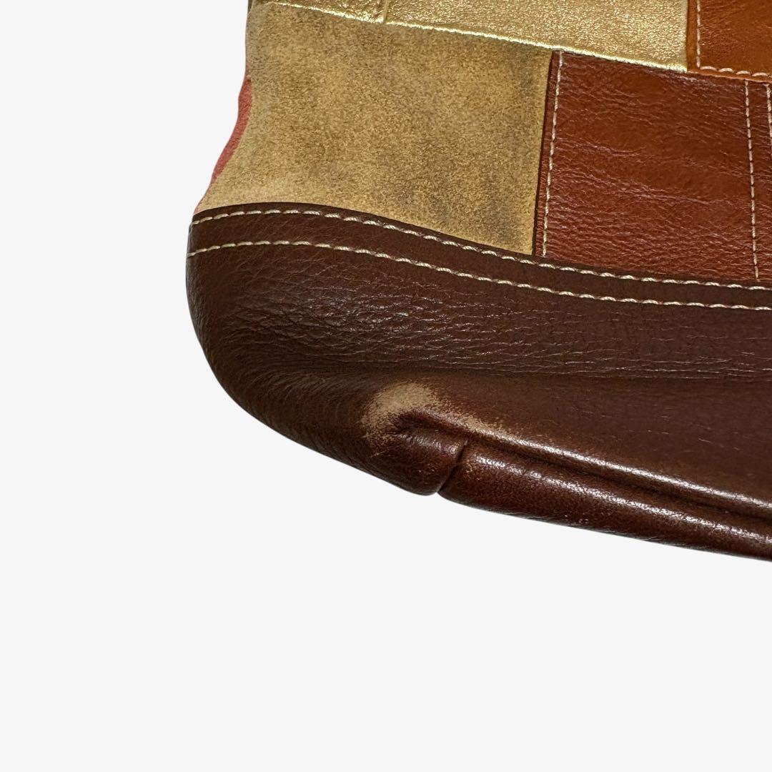 コーチ　ショルダーバッグ　パッチワーク　シグネチャー　ホーボー　ソーホー