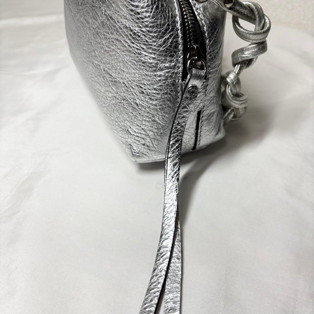 【美品】　ジャンニキアリーニ　アリファS ショルダーバッグ　2way シルバー