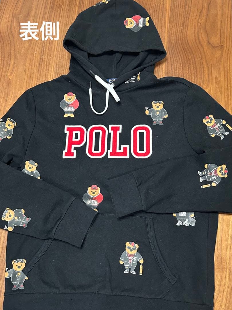 Polo Ralph Lauren ポロベアー プリント フードパーカー 黒