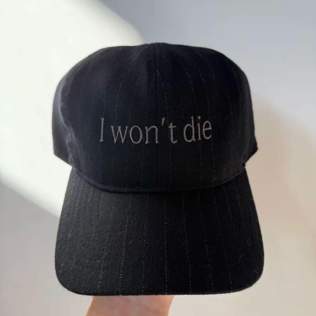 ABYTS 佐藤健 Iwon't die キャップ チャコールブラックストライプ