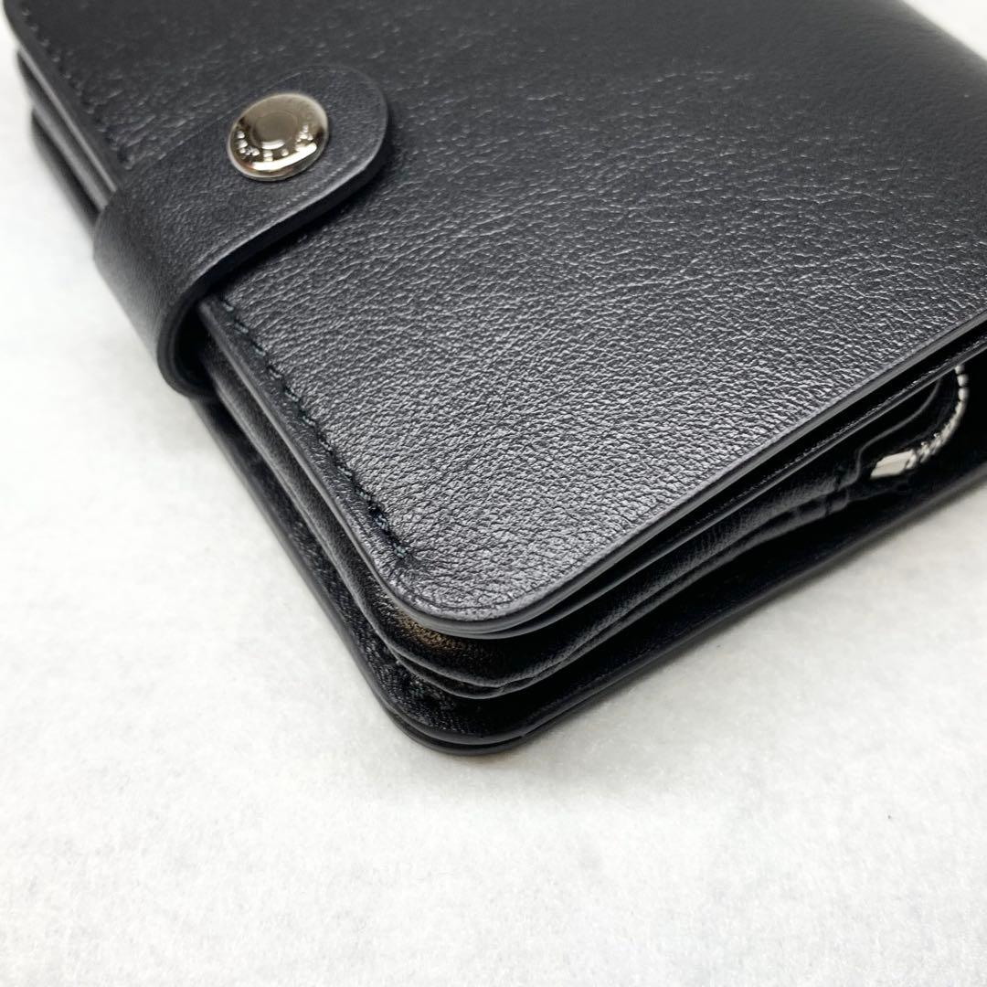 新品未使用 日本製 スタンダードサプライ 折り財布 レザー ブラック 付属品つき