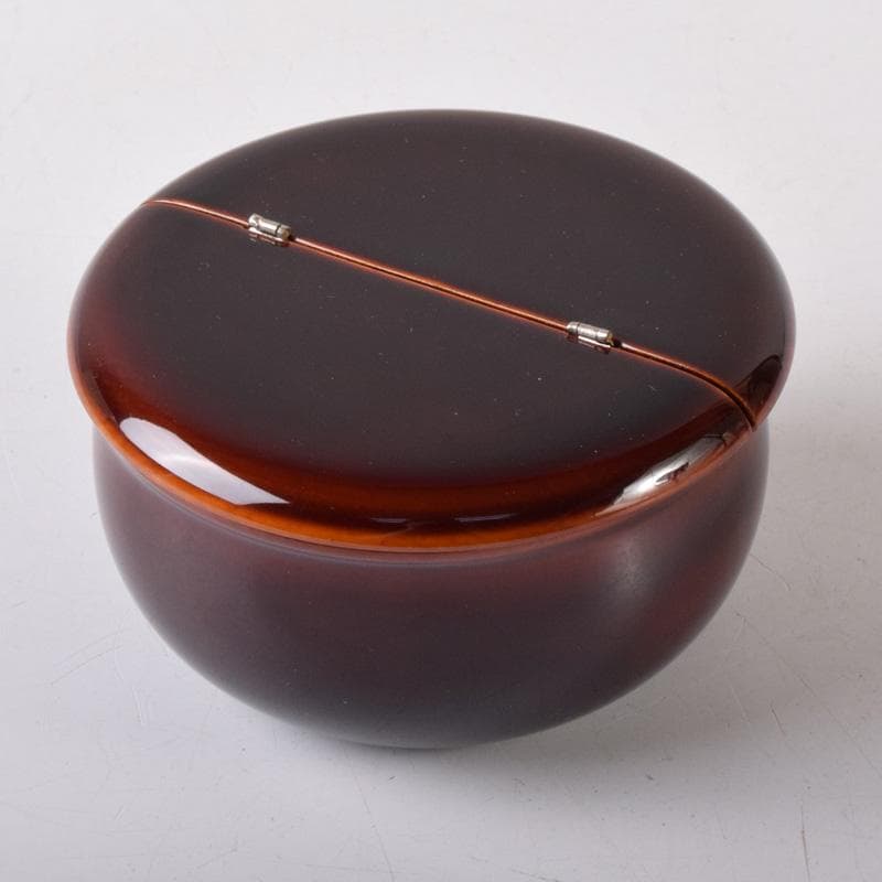 茶道具　輪島塗　久世宗春作　溜塗　老松茶入　共箱　V　7487