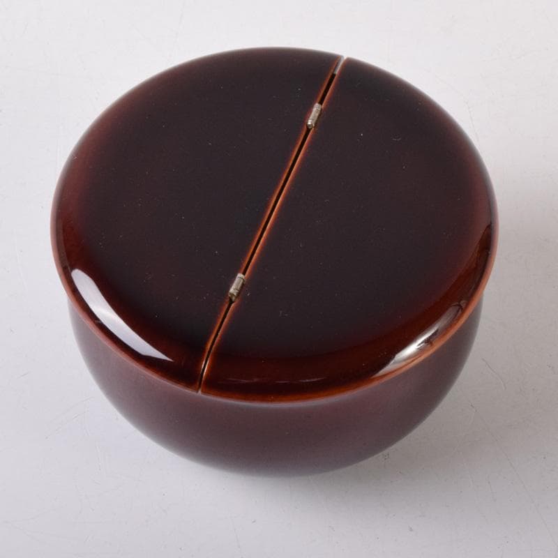 茶道具　輪島塗　久世宗春作　溜塗　老松茶入　共箱　V　7487