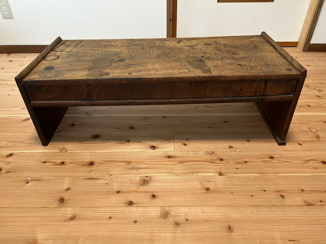 木製　文机　昭和レトロ　アンティーク　ビンテージ　古道具　引き出し付き