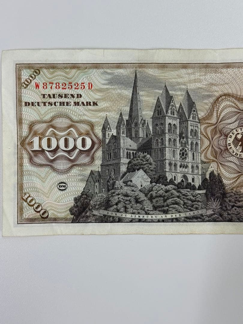 1977年　ドイツ 1000 マーク　旧紙幣
