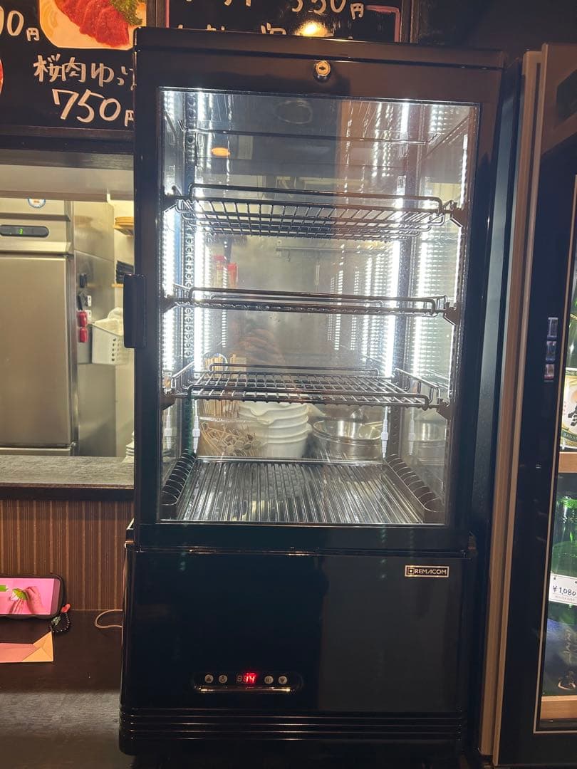 レマコム　R4G-74SLB 4面ガラス冷蔵ショーケース