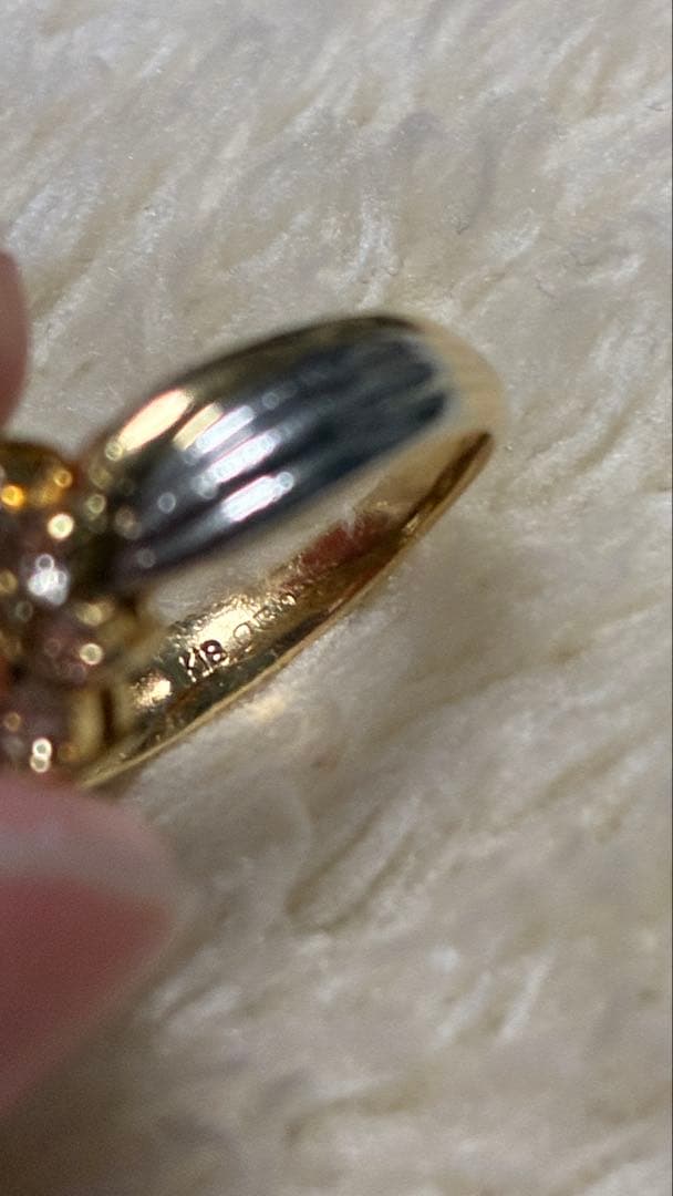 k18 pt900 ダイヤモンドリング