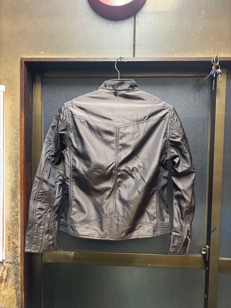 Schott ブラウン シングルライダースジャケット M