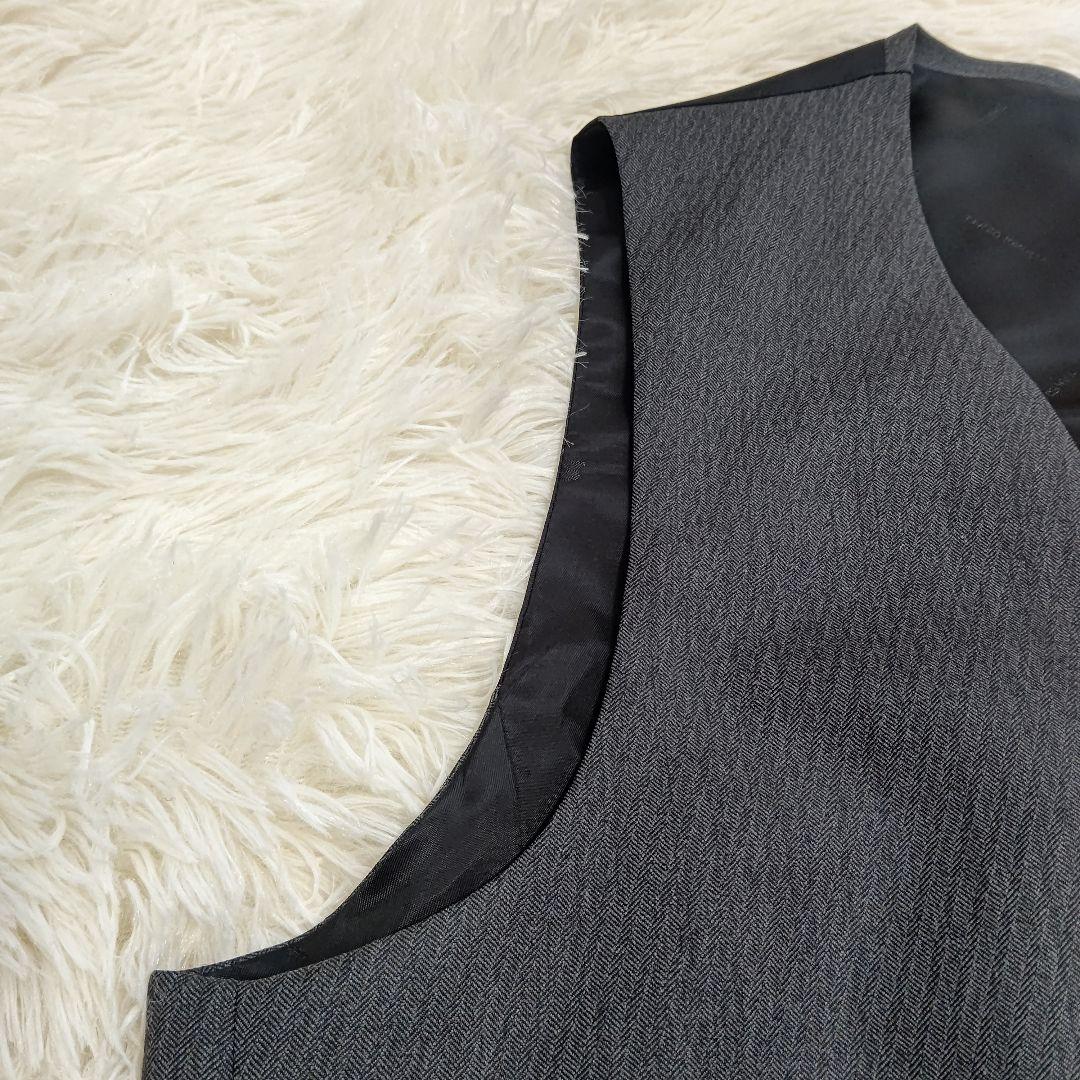 タケオキクチ DORMEUIL スリーピース対応 ベスト L グレー へリンボン