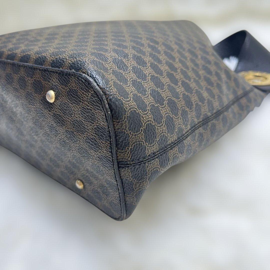 CELINE 黒マカダム ショルダーバッグ ワンショルダー サークルロゴ