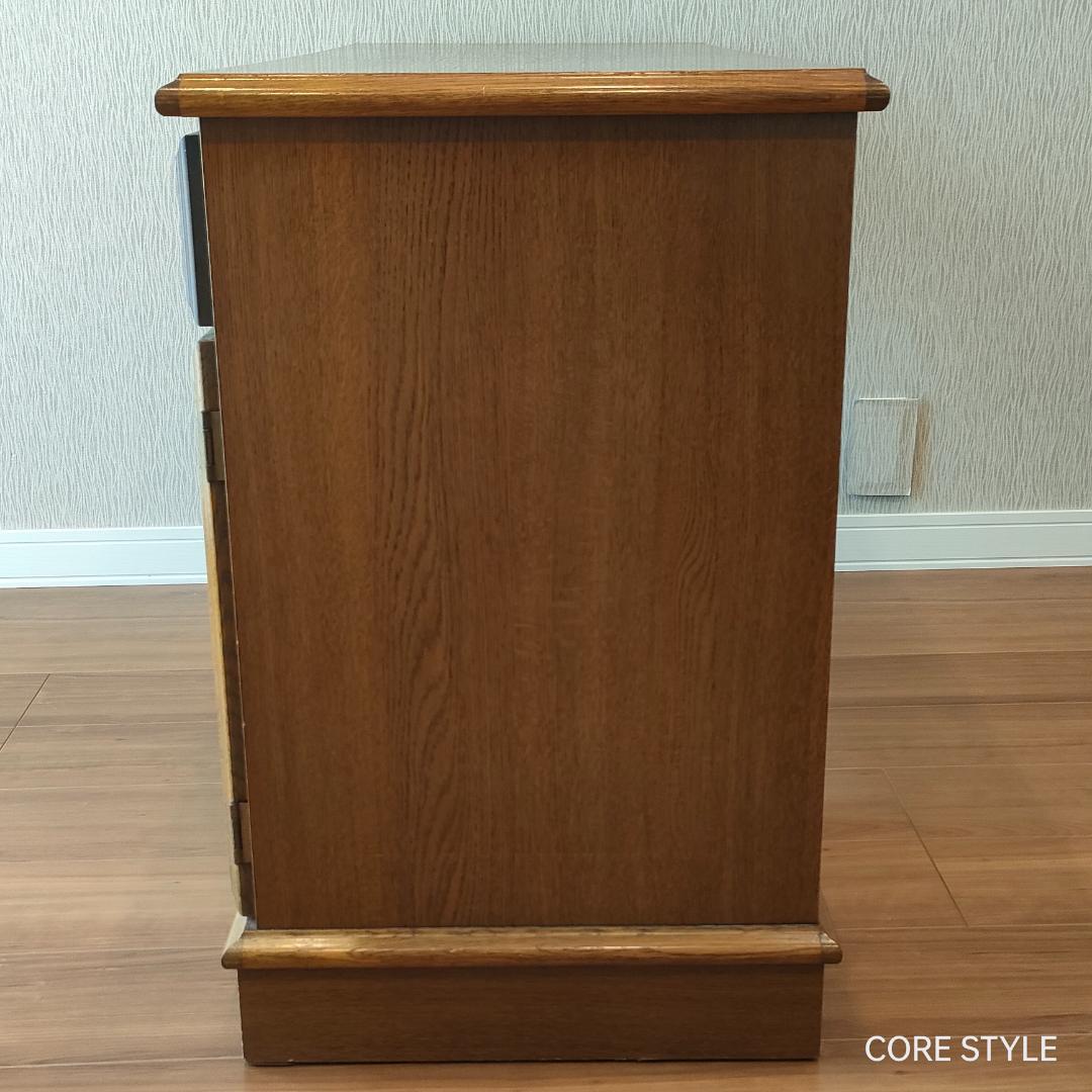 アンティークデスク 片袖机 オーク　ろくろ脚　A33