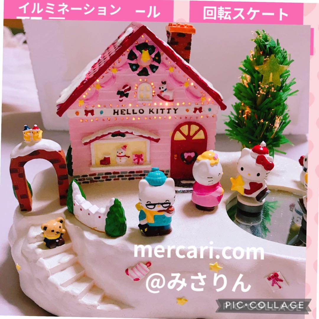 新品 ハローキティ 手巻き オルゴール 大きい 陶器 回転バレリーナ ジオラマ