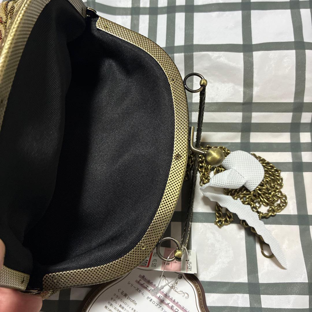 新品しまむらコラボクラロリくる実ノエルドメモワールがま口ポシェット受注品黒