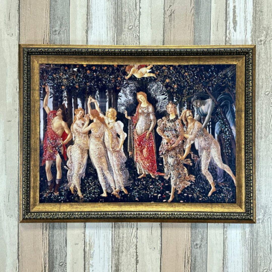 輸入雑貨　天然石　サンドロ・ボッティチェリ 『プリマベーラ』　水晶絵　クリスタル