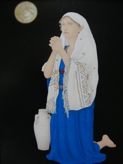 栗原喜衣子【祈る人】希少画集画、状態良好、新品高級額装付