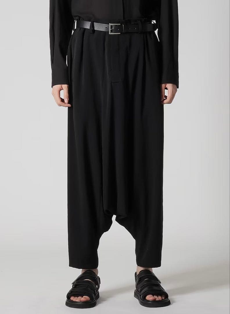 試着のみ美品 ヨウジヤマモトプールオム サルエルパンツ 黒 トリアセテート 1