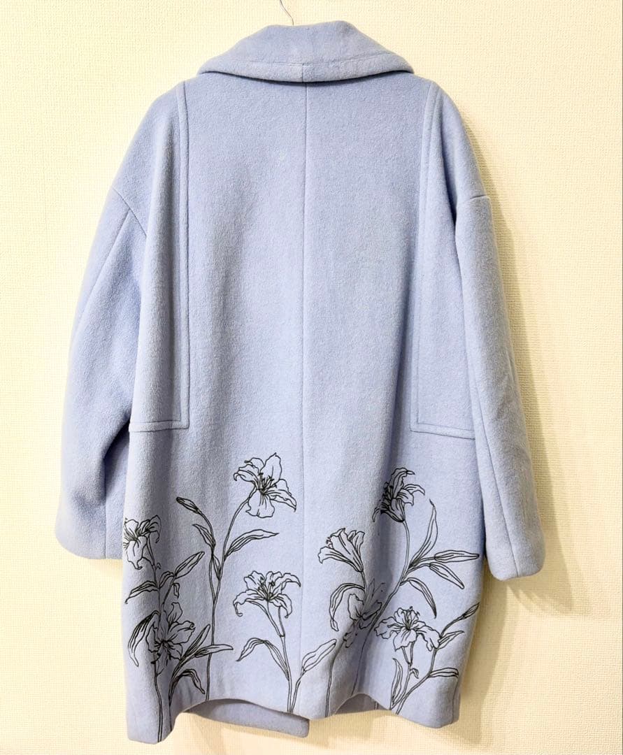 LILY BROWN embroideryコクーンコート 花柄 刺繍 ミドル丈