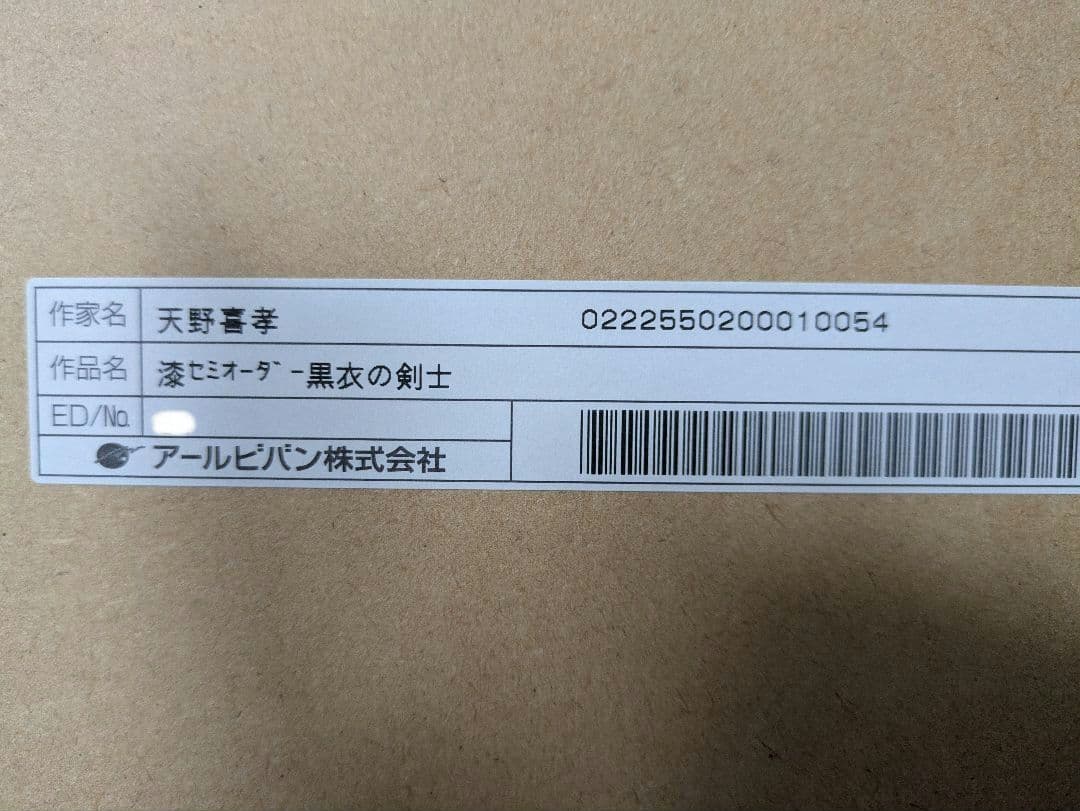 天野喜孝 黒衣の剣士 漆 セミオーダー品