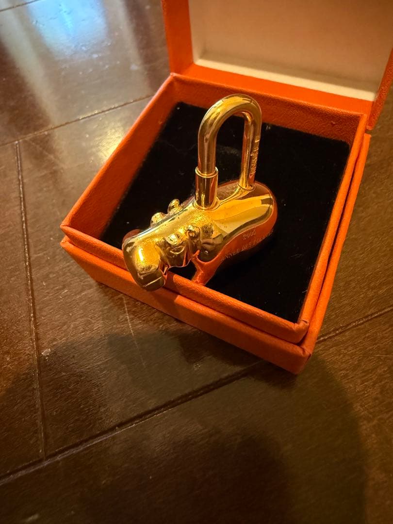 HERMES エルメス ヒポポタマス カバ カデナ チャーム カバ ゴールド 金