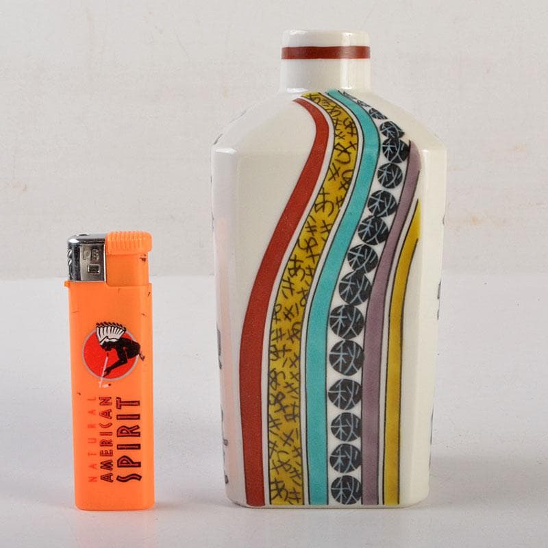 石川県指定無形文化財　九谷焼　武腰潤作　色絵金彩　四季　秋　徳利　N　6839