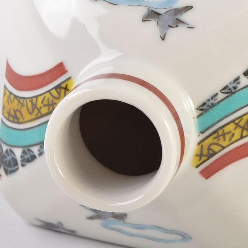 石川県指定無形文化財　九谷焼　武腰潤作　色絵金彩　四季　秋　徳利　N　6839