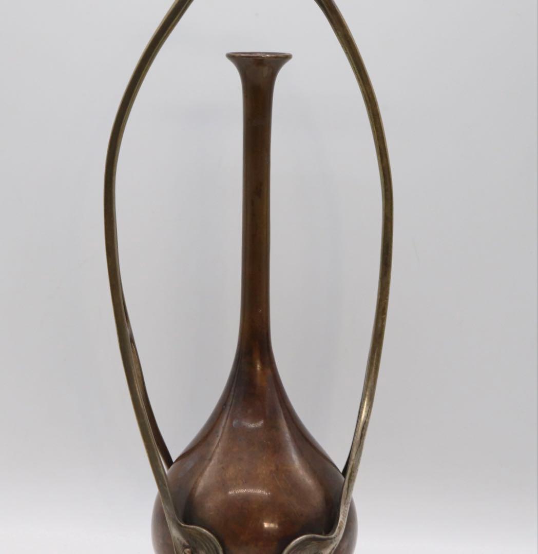 時代　唐銅　銅花器　茶道具　950g 送料込み260122