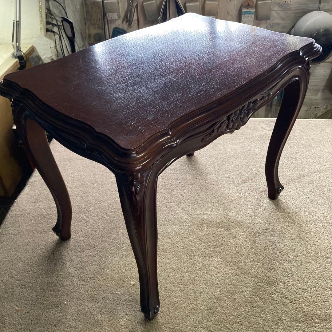 キ*ン様 天然木 手彫り アンティーク サイドテーブル コーヒーテーブル ロココ