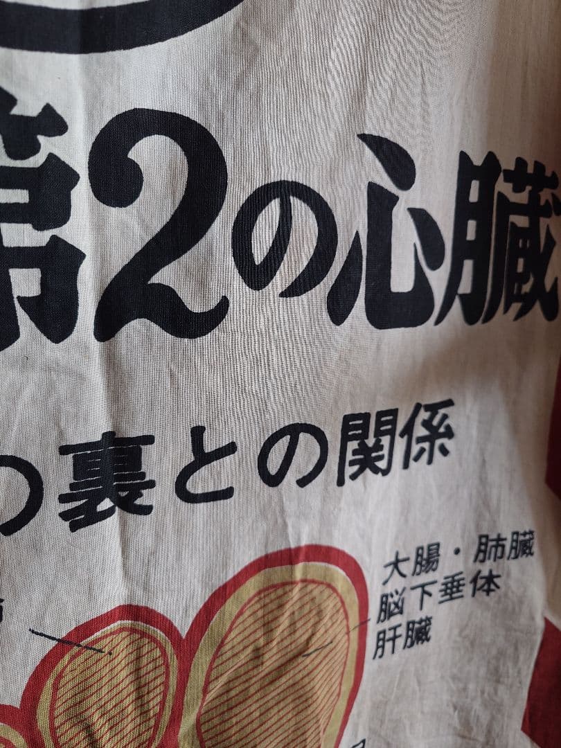 古布　宣伝旗　おかめ、ツボ解説つき　滅多にない！　爆笑！　リメイク用等