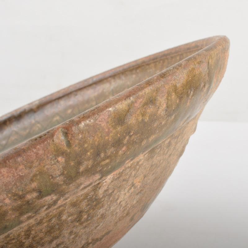 中国　耀州窯青磁　刻魚藻文盤　皿　C　R6199F