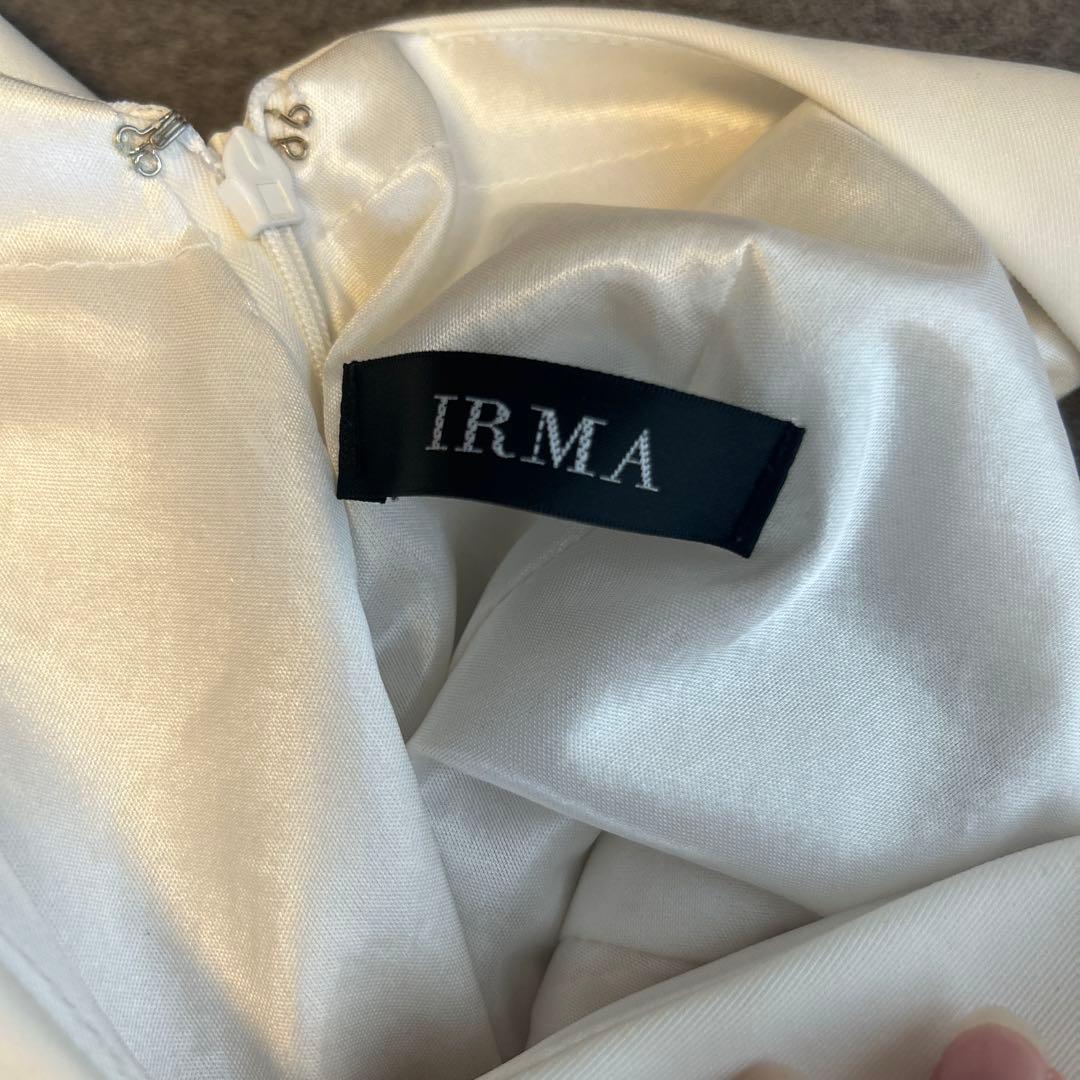 IRMA イルマ　キャバドレス　ホワイト　ミニ　タイト　ビジュー　シースルー