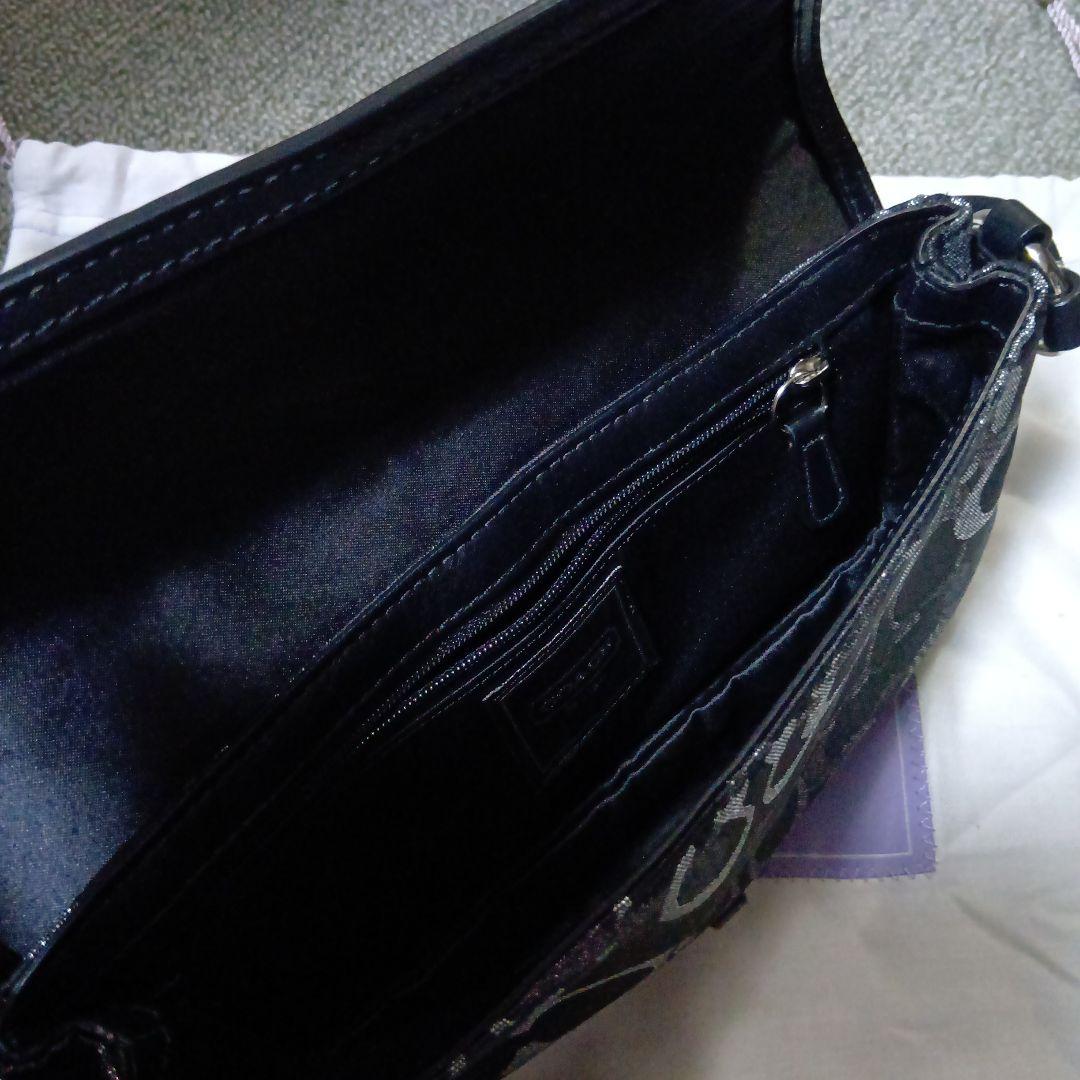 COACH ワンハンドルミニバッグ 黒×シルバーシグネチャー