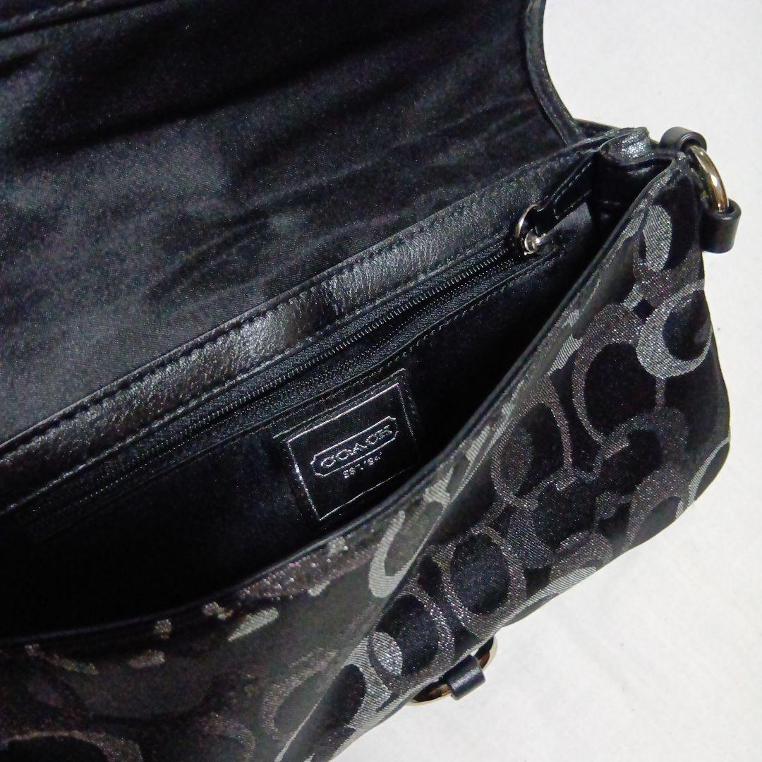 COACH ワンハンドルミニバッグ 黒×シルバーシグネチャー