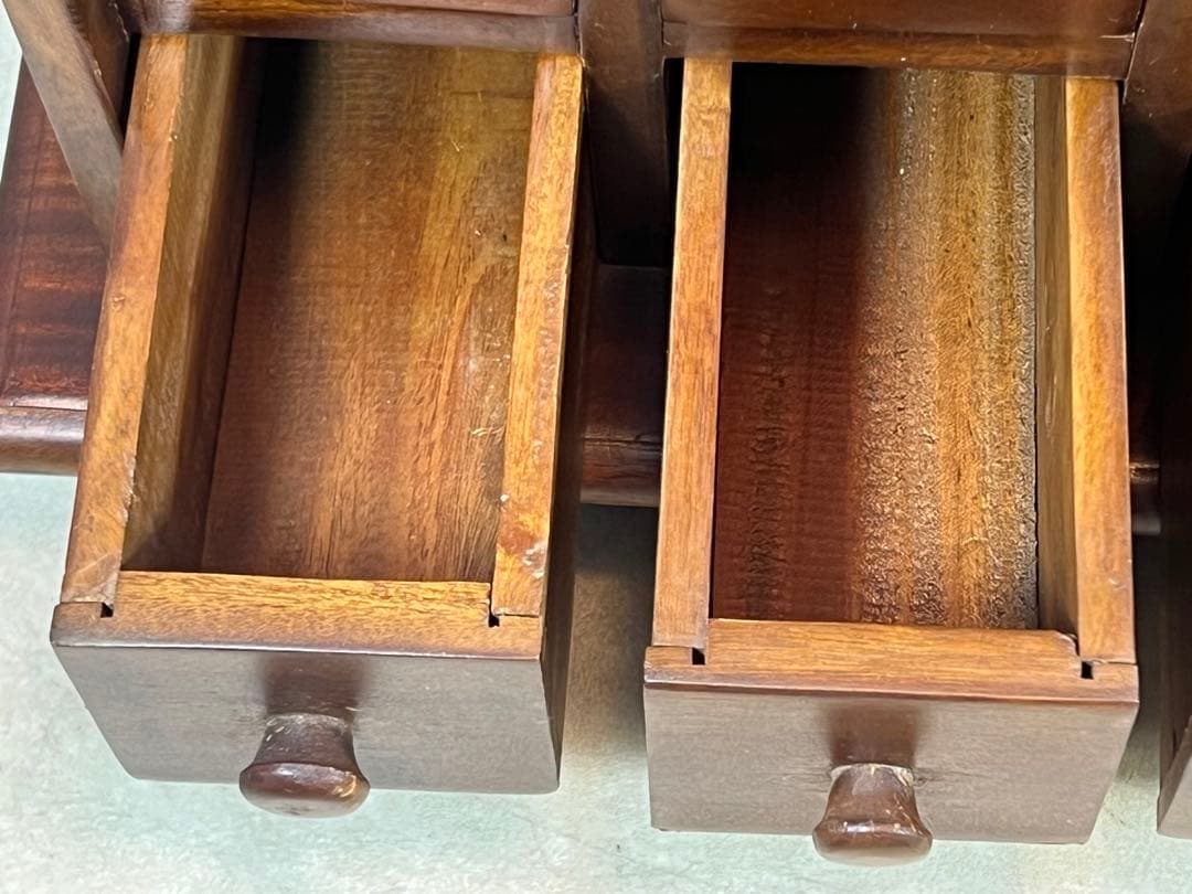 薬箱 アンティーク ヴィンテージ キャビネット3段 収納 引き出し 和風チェスト