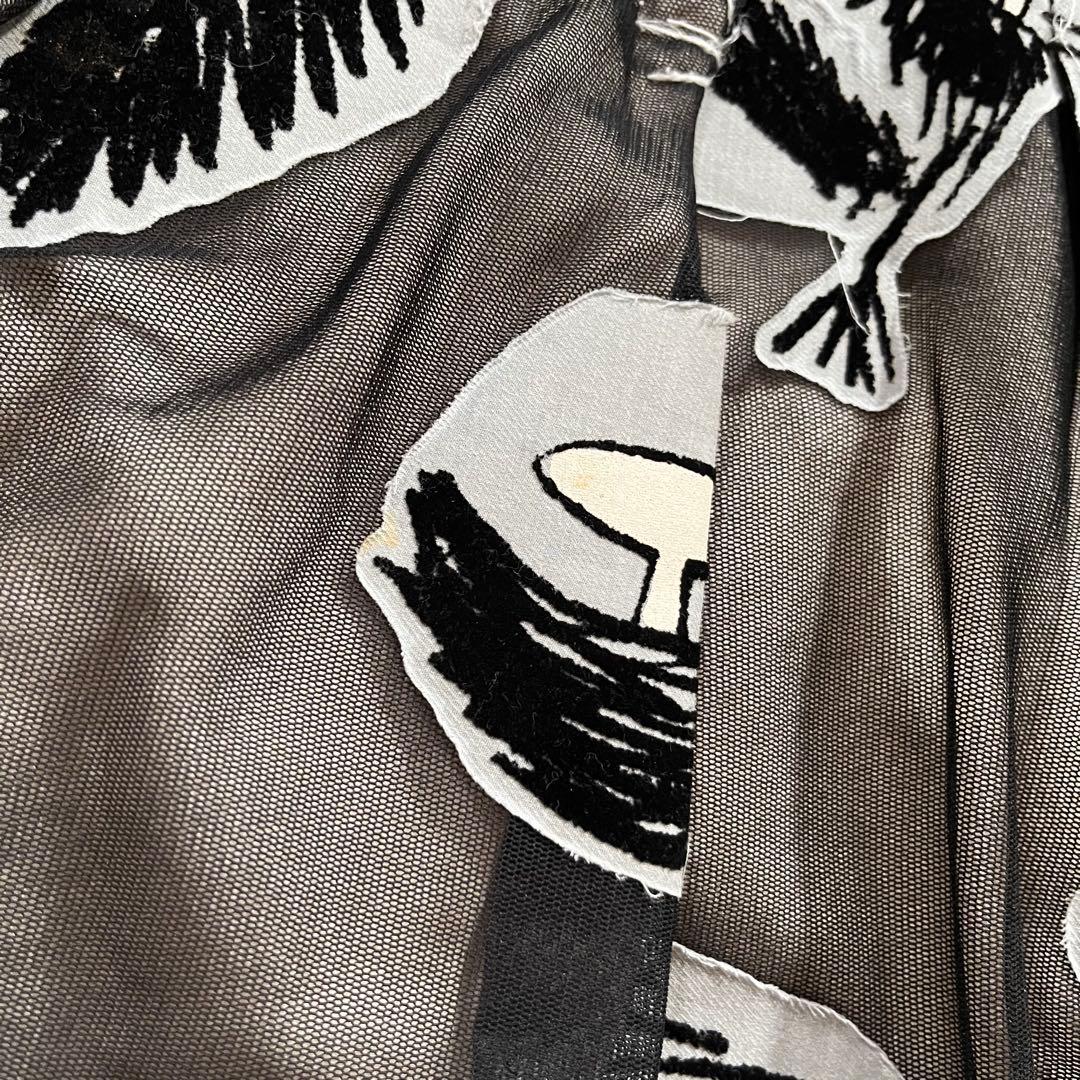 よよ　ミナペルホネン　CAMELLIA 花柄　フロッキープリント　スカート