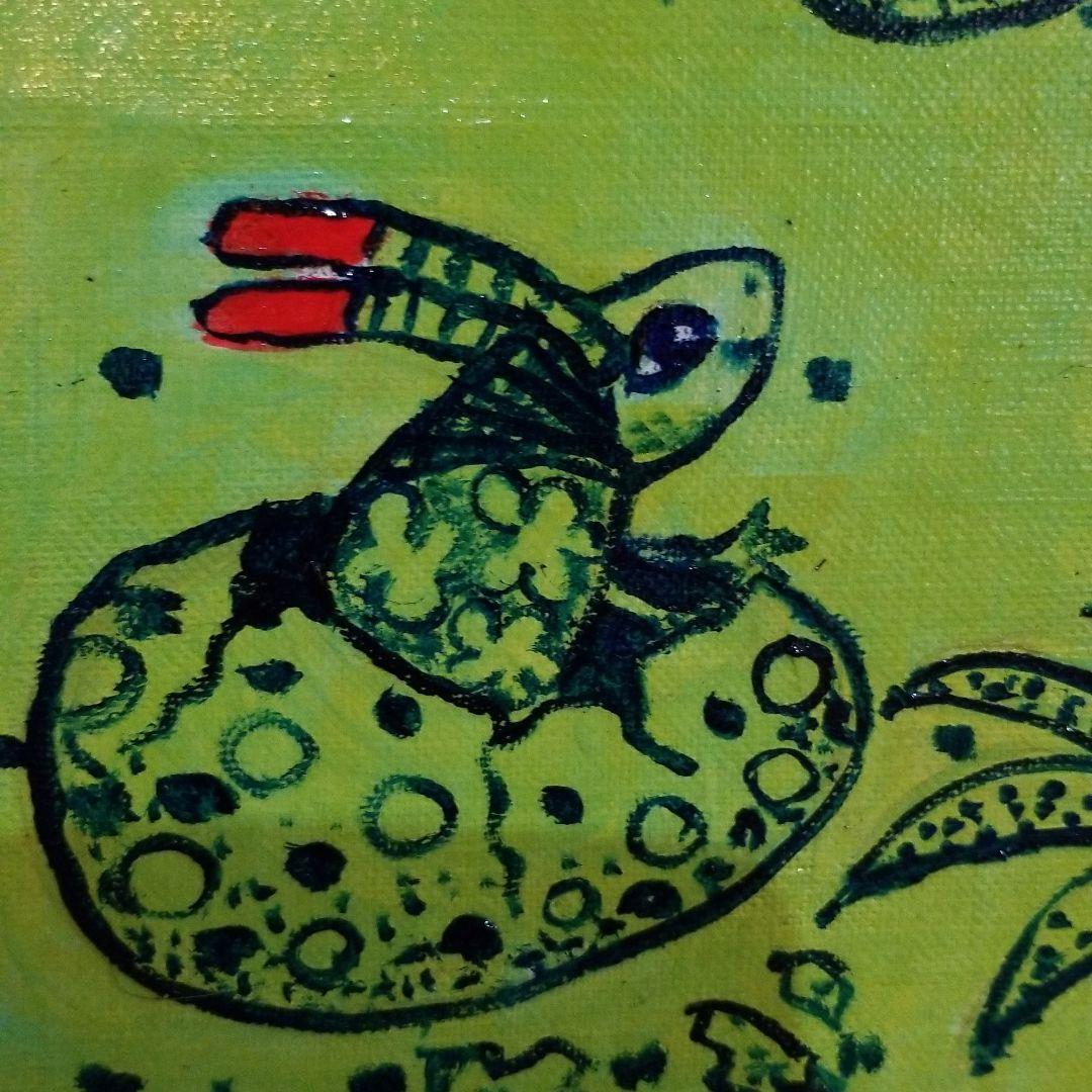 油絵　専用　卵から出てくる赤ちゃんを見るお母さん